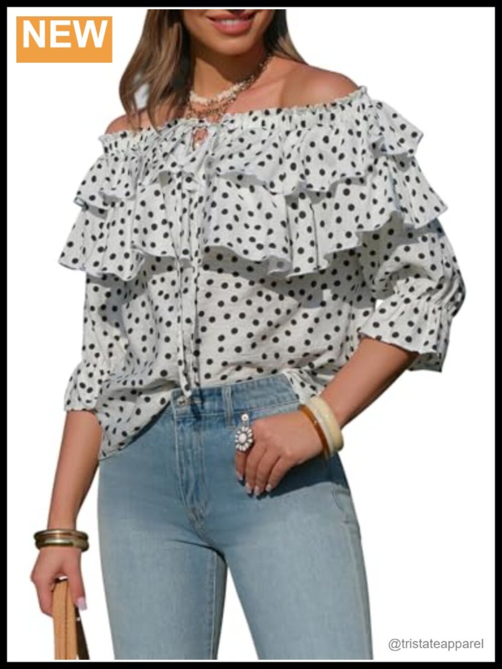 Off Shoulder Ruffle Blouse Women Dressy Casual Long Sleeve